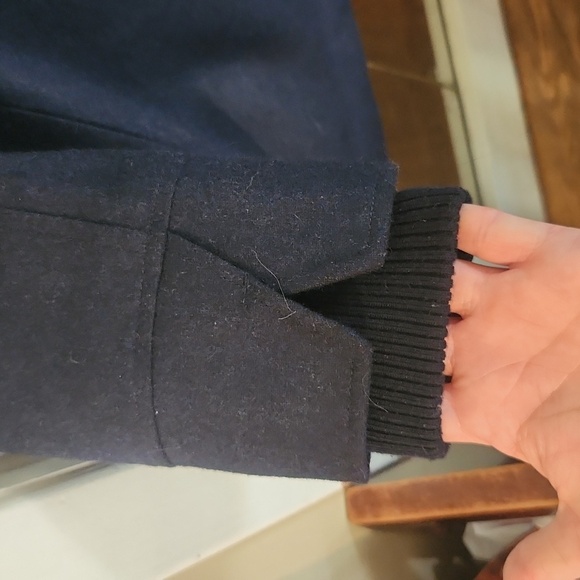 Dark Navy wool winter coat size large - Picture 7 of 10